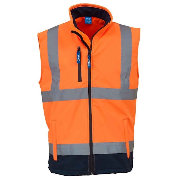 Yoko Unisex Adult Contrast Softshell Hi-Vis Gilet 3XL Orange/Na Orange/Navy 3XL