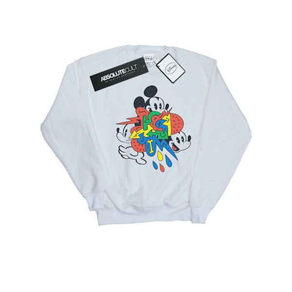 Disney Herr Mickey Mouse Vintage Arrows Sweatshirt M Vit White M