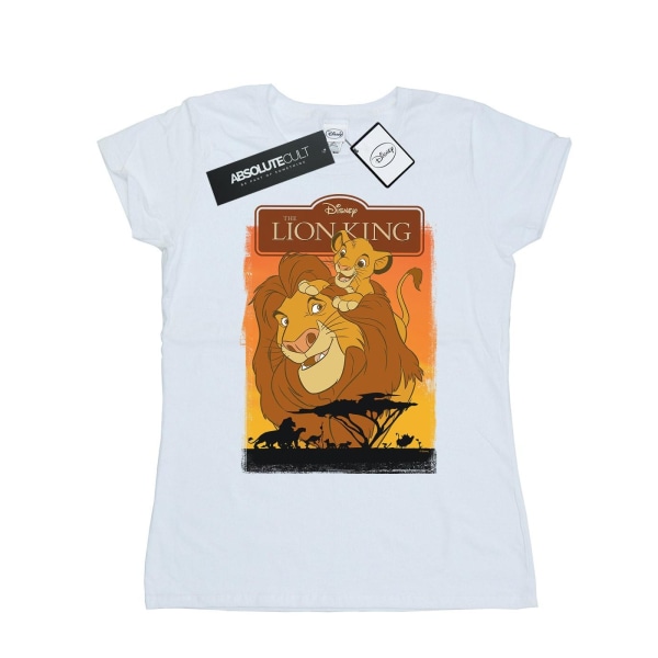 Disney Womens/Ladies The Lion King Simba And Mufasa Cotton T-Sh White M