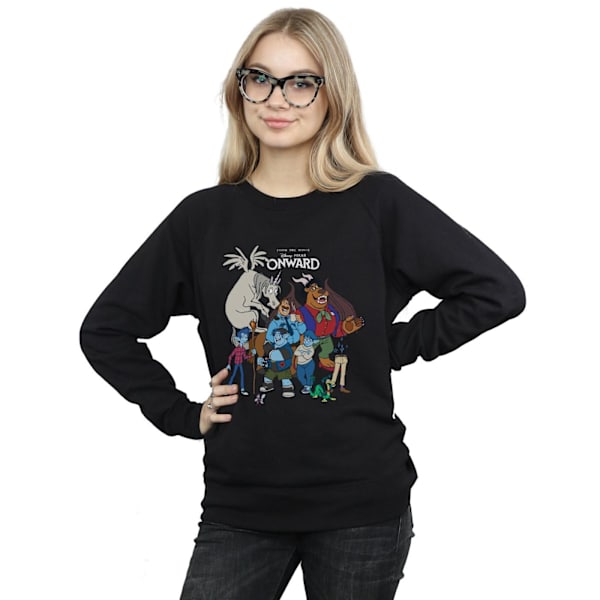 Disney Dam/Kvinnor Onward Karaktär Collage Sweatshirt M Svart Black M