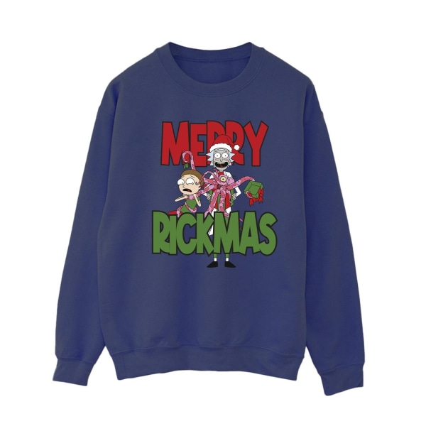 Rick And Morty Dam/Dam Merry Rickmas Sweatshirt XXL Marinblå Navy Blue XXL