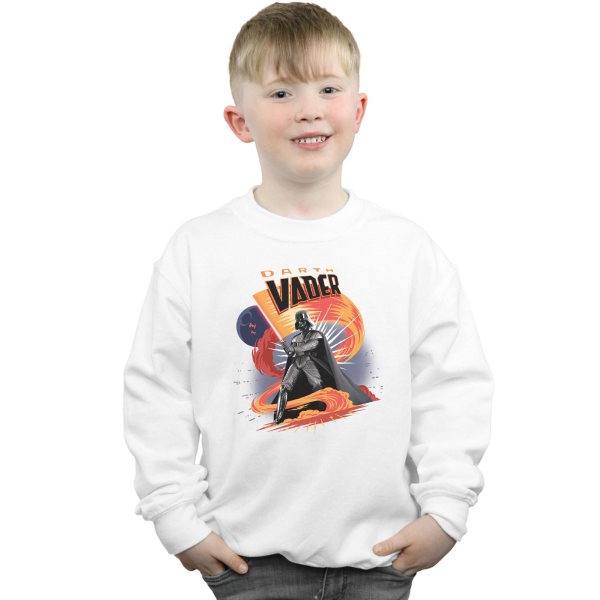 Star Wars Boys Darth Vader Swirling Fury Sweatshirt 9-11 år White 9-11 Years