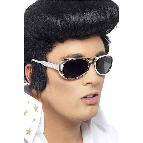 Smiffys Unisex Vuxen Shades Elvis Presley Rekvisita One Size Silver/ Silver/Black One Size