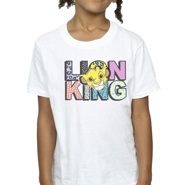 Disney Girls The Lion King Mönsterlogotyp Bomull T-shirt 3-4 år White 3-4 Years