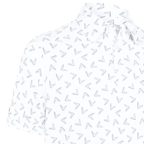 Callaway Unisex Chev All-Over Print Pikétröja M Ljus Vit Bright White M