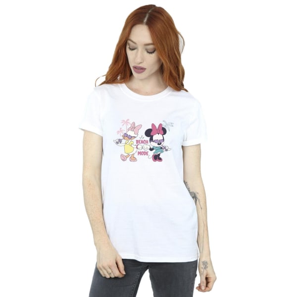 Disney Womens/Ladies Minnie Daisy Beach Mode Cotton Boyfriend T White L