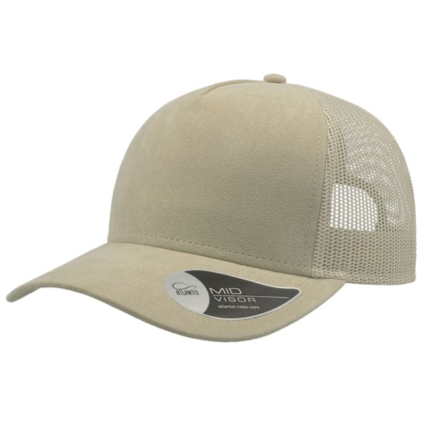 Atlantis Rapper Faux Suede 5 Panel Trucker Cap One Size Beige Beige One Size