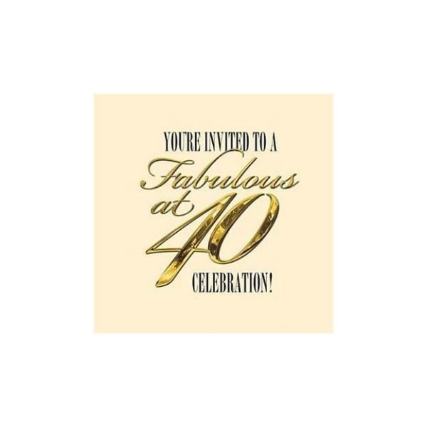 Cameos 40-årsdagsinbjudningar (paket med 6) One Size Cream/Gol Cream/Gold One Size