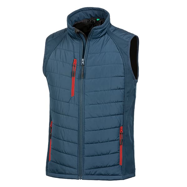 Result Herr Svart Compass Vadderad Soft Shell Väst XXL Svart/Bla Black/Black XXL
