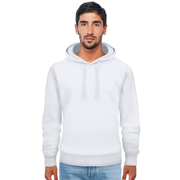 Casual Classics Herr Ringspun Bomulls Hoodie S Vit White S