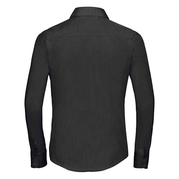 Russell Collection Dam/Damer Poplin Fitted Långärmad Formell Skjorta Black 8 UK