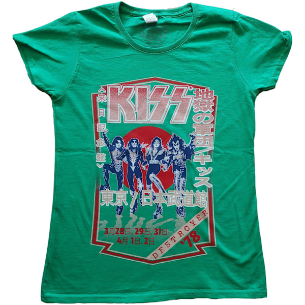 Kiss Womens/Ladies Destroyer Tour 78 T-Shirt XS Grön Green XS