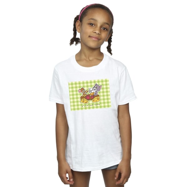 Tom And Jerry Girls Breakfast Buds Bomull T-shirt 3-4 År Vit White 3-4 Years