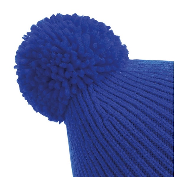 Beechfield Unisex Engineered Knit Ribbed Pom Pom Beanie One Size Bright Royal One Size