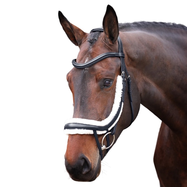 Velociti Rapida Fleecefodrad läderböjd häst Flash Noseban Black Pony