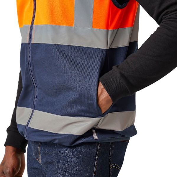 Regatta Pro Hi-Vis väst med dragkedja, 3XL, orange/marinblå Orange/Navy 3XL