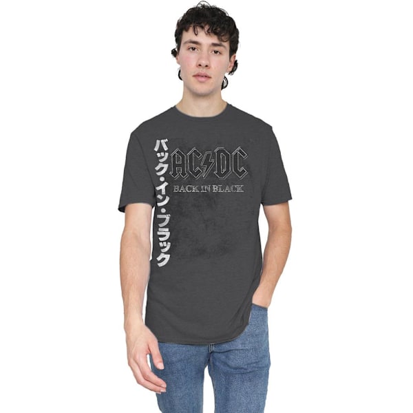AC/DC Unisex Vuxen Back in the Day Kanji T-Shirt S Kolgrå Charcoal S