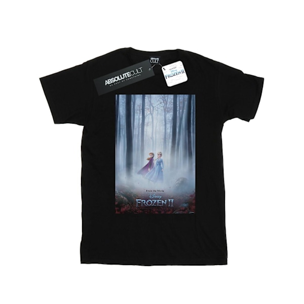 Disney Girls Frozen 2 Film Affisch Bomull T-shirt 5-6 År Svart Black 5-6 Years