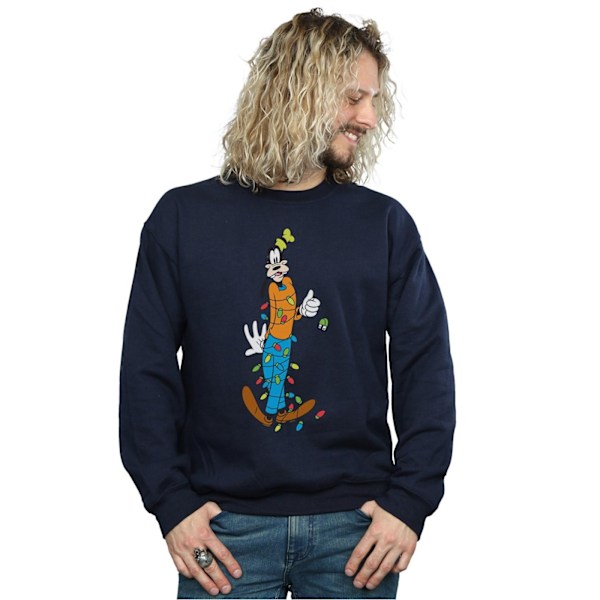 Disney Goofy Julbelysning Sweatshirt XXL Marinblå Navy Blue XXL