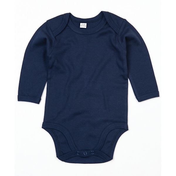 Babybugz Baby Organic Long-Sleeved Bodysuit 12-18 Months Nautic Nautical Navy 12-18 Months