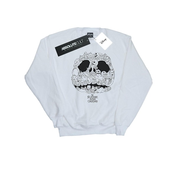 Disney Dam/Kvinnor Mardrömmen Före Jul Jack Skellington Jack-O-Lanterns Sweatshirt M Vit White M