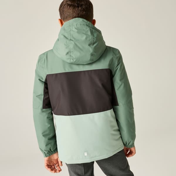 Regatta Beamz Isolerad Vattentät Jacka för Barn 3-4 År Dark Forest/Glacier/Wild Lime 3-4 Years