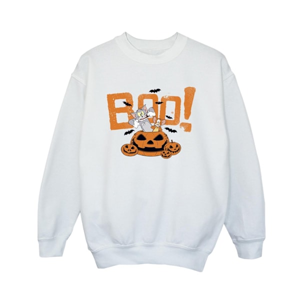 Tom & Jerry Boys Halloween Boo! Sweatshirt 3-4 år Vit White 3-4 Years