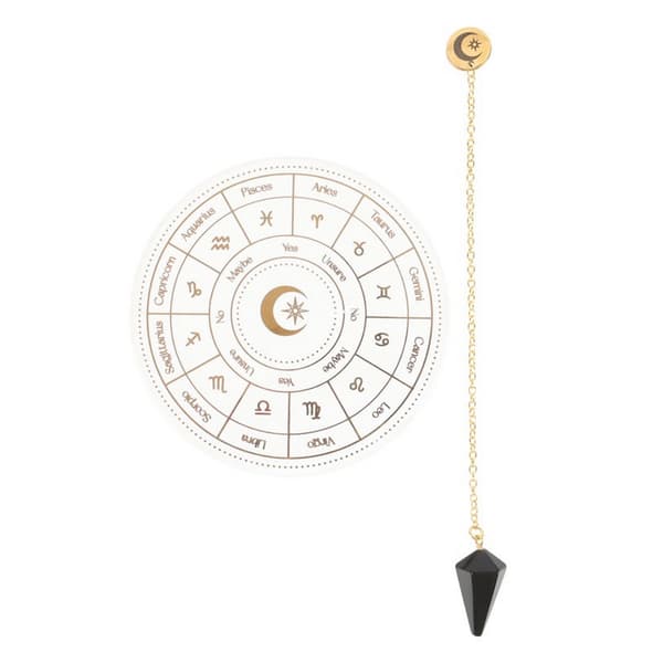 Something Different Astrologihjul Pendel Divinationskit Ett White/Black/Gold One Size