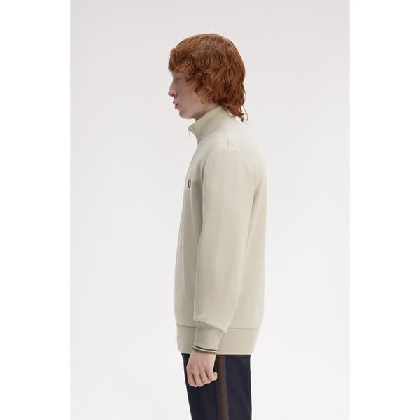 Fred Perry Herr Logo Half Zip Sweatshirt L Varm Beige Warm Beige L