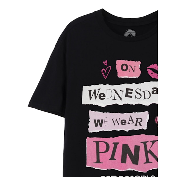 Mean Girls Damtröja Rosa Onsdagar T-Shirt 18 UK Svart Black 18 UK