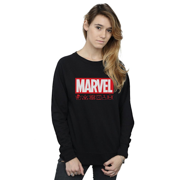 Marvel Dam/Kvinnor Logotyp Wash Care Sweatshirt L Svart Black L