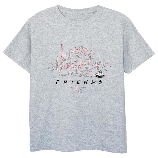 Friends Girls Love Laughter Bomull T-shirt 5-6 år Sport Grå Sports Grey 5-6 Years