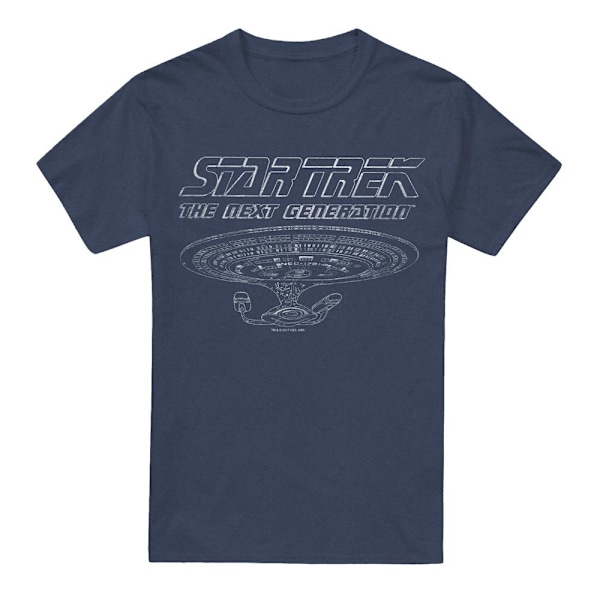 Star Trek Unisex Vuxen The Next Generation Enterprise T-Shirt X Navy XXL