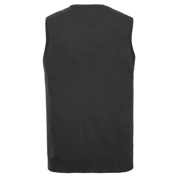 Russell Collection Herr V-ringad Bomulls Akryl Ärmlös Tröja Black XL