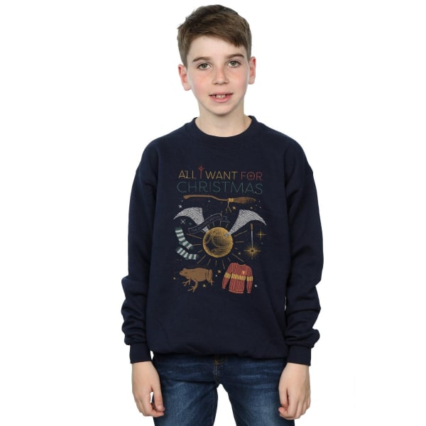 Harry Potter Boys All I Want For Christmas Sweatshirt 5-6 år Navy Blue 5-6 Years