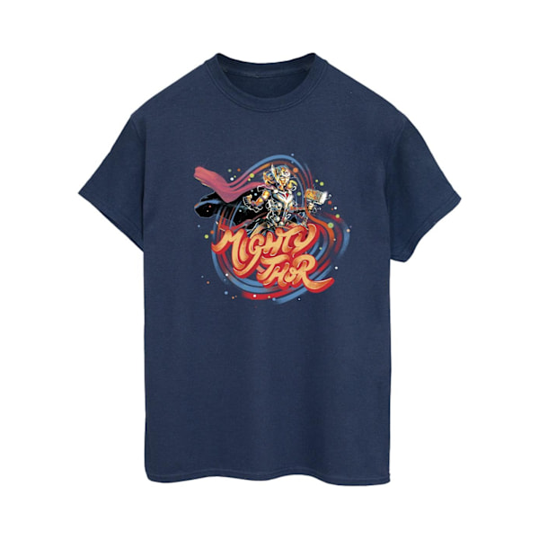Marvel Womens/Ladies Thor Love And Thunder Mighty Thor Swirl Co Navy Blue XL