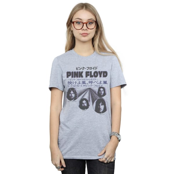 Pink Floyd Dam/Damer Japansk Omslag Bomull Pojkvän T-Shir Sports Grey 5XL