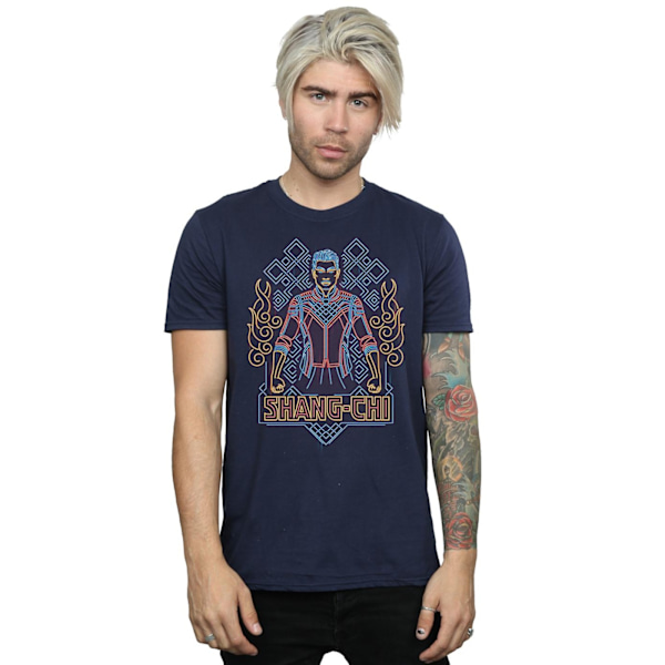 Marvel herr Shang-Chi och legenden om de tio ringarna Neon T-shirt Navy Blue 3XL