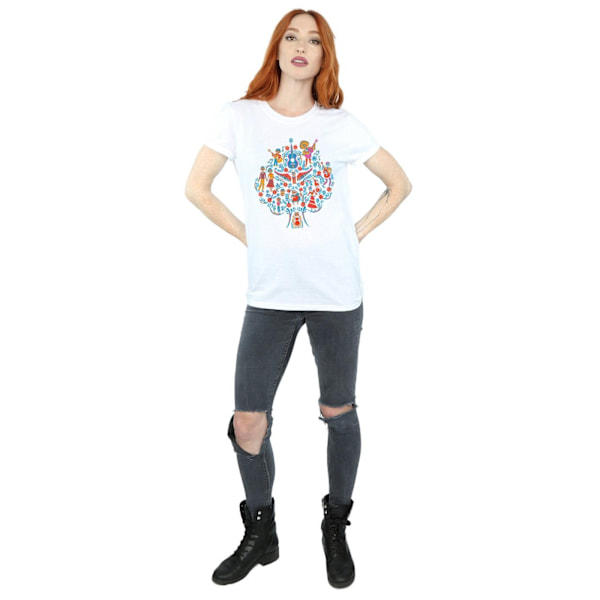 Disney Dam/Dam Coco Träd Mönster Bomull Pojkvän T-shirt White XXL
