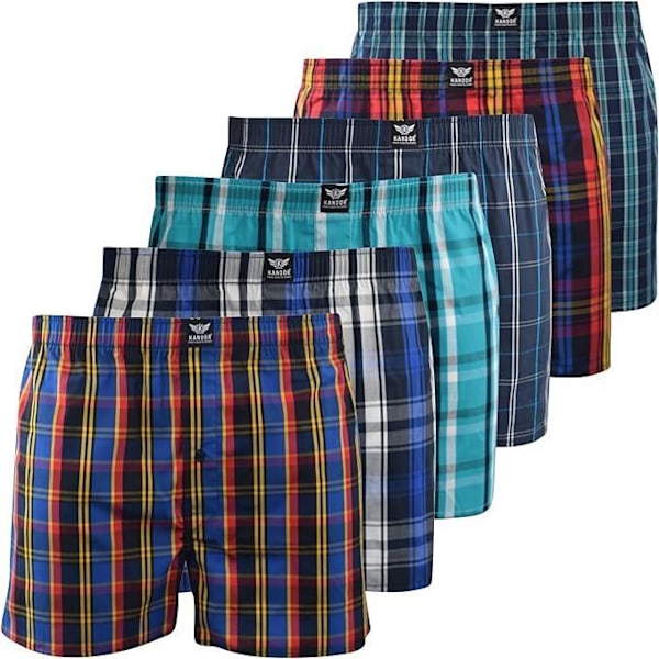 Kandor Hexster Vävd Boxershorts för Män (6-pack) S Flerfärgad Multicoloured S