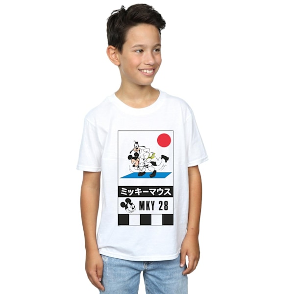 Disney Boys Mickey And Goofy Karate T-Shirt 7-8 År Vit White 7-8 Years