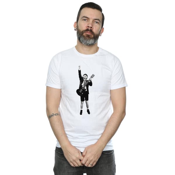 AC/DC Herr Angus Young Cut Out T-shirt M Vit White M