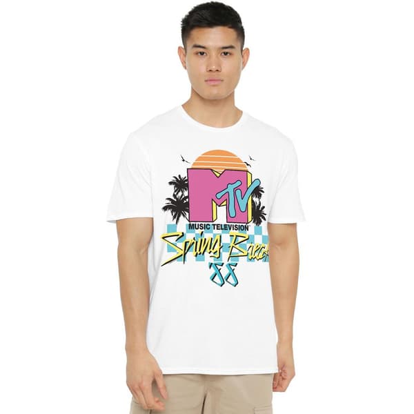 MTV Herr Spring Break Checkerboard T-Shirt M Vit White M
