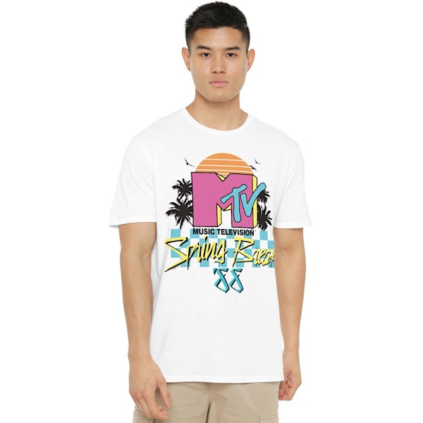 MTV Herr Spring Break Rutig T-shirt XL Vit White XL