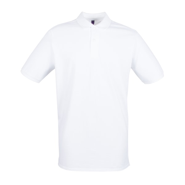 Henbury Herr Modern Fit Bomull Pique Poloskjorta 5XL Vit White 5XL