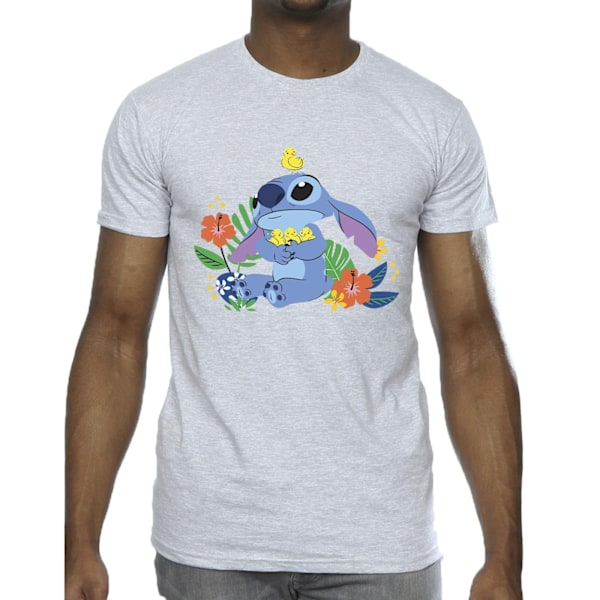 Disney Herr Lilo & Stitch Fåglar T-shirt S Sports Grey Sports Grey S