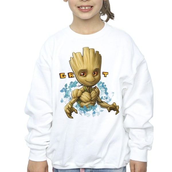 Guardians Of The Galaxy Flickor Groot Blommor Sweatshirt 7-8 År White 7-8 Years