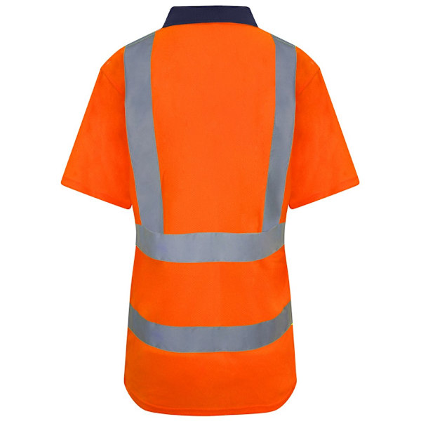 PRO RTX Unisex Vuxen Hög Synlighet Birdseye Poloskjorta 4XL Eller Orange/Navy 4XL