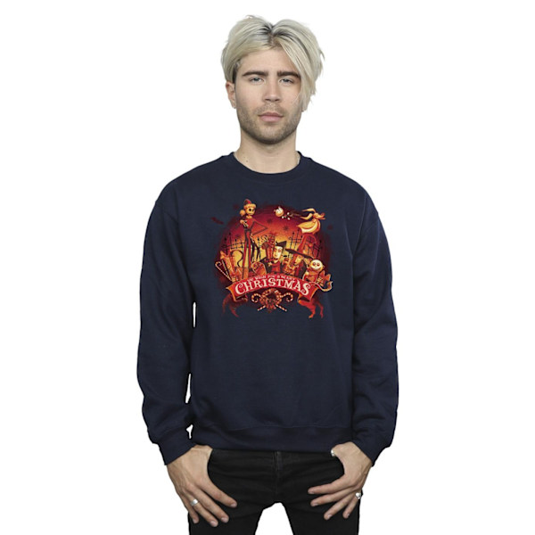 Disney Herr The Nightmare Before Christmas Scary Christmas Sweatshirt Navy Blue S