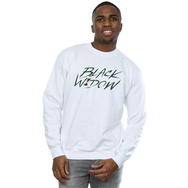 Marvel Mens Black Widow Movie Alt Logo Sweatshirt XL Vit White XL